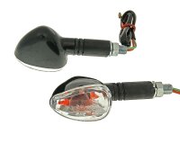 Blinker Set M10 schwarz Doozy klar, lang