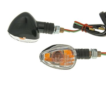 Blinker Set M10 schwarz Doozy klar, kurz