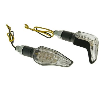 Blinker Set M10 LED schwarz Sidewinder Klarglas