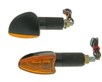 Blinker Set M8 schwarz Edge orange, lang