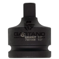 3/4" Kraft-Steckn-Adapter, 3/4"Fx1/2" GRANIT BLACK EDITION