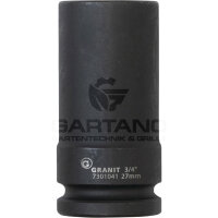 3/4" 6Kant-Kraft-Stecknuss, lang, 27mm GRANIT BLACK...