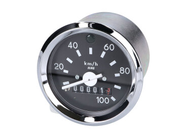 Tachometer Pulsotronic 100km/h rund 60mm für Simson S50, S51, S53, S70, S83, KR51/1, KR51/2 Schwalbe, SR4-1 Spatz, SR4-2 Star, SR4-3 Sperber, SR4-4 Habicht