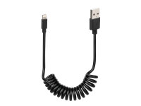 USB-Spiralkabel / -Ladekabel Typ USB-A auf Lightning...