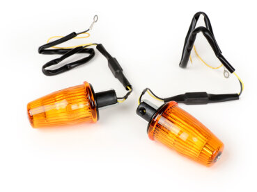 Blinker Set Moto Nostra Lenkerblinker LED (E-Prüfzeichen), 12 Volt Vespa V50, 50SS, 50SR, 50 Sprinter, 90SS, 90 Racer, PV125, ET3, Sprint150, Rally180/200 orange