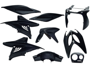 Verkleidungskit EDGE 9-teilig schwarz metallic für Yamaha Aerox, MBK Nitro