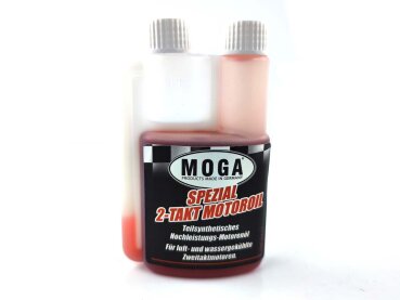 Motorenöl MOGA 100ml Maße ca. 130mm hoch breit 75mm tief 35mm für Mofa Mokick