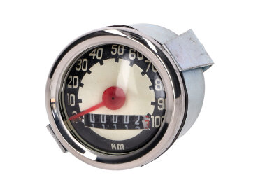 Tachometer universal 100km/h 48mm weiß für Puch, Zündapp, Hercules Simson