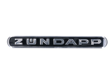 Aufkleber Emblem schwarz / chrom 130 x 16,5mm aus Aluminium länglich für Zündapp