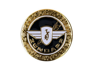 Aufkleber Emblem D=64mm rund gold glänzend aus Aluminium für Zündapp