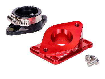 Ansaugstutzen VOCA Aluminium CNC PWK 21-28mm rot für Minarelli AM6, Derbi